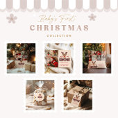 Plaid Reindeer Baby First Christmas 2 Photo シーズンカード