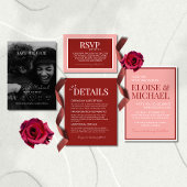 Stylish Calendar Photo Double-sided Save The Date 箔招待状