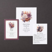 プラム、グレー、銅、ほこりっぽいバラの結婚式 招待状 (この独立クリエイターのコレクションをカスタマイズ。)