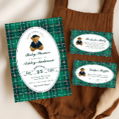 テディベア赤名門私立校風のちゃんシャワーの好意ポスター ポスター