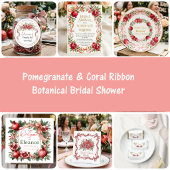 Fall Garden Pomegranate Bridal Shower 招待状