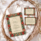 Pomegranate Garden Botanical Baby Shower 招待状