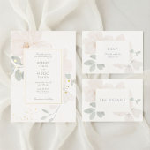 White & Sand | シックなフラワーの結婚式セーブ・ザ・デート