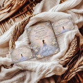 Powder Blue Rose Garden Quinceañera 招待状