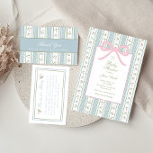 サンキューカード | 名門私立校風のフローラストライプベビーシャワー