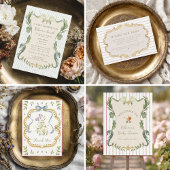 Preppy Grandmillennial Sage Green Baby Shower スタンダードカクテルナプキン