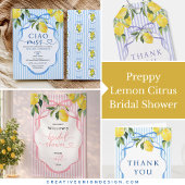 Preppy Citrus Ciao Miss Bridal Shower Invitation 招待状