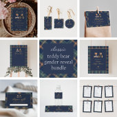 Navy Plaid Baby Shower Favor Tag ギフトタグ