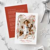 フェスティバルブルーリボンとポインセチア伝統的 ラベル