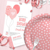 ピンクかわいらしの風船 招待状
