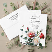 Pretty pink white red roses wedding program (この独立クリエイターのコレクションをカスタマイズ。テスト)