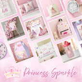 Girls Pink Princess Personalised Party Banner 横断幕