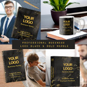 黒エレガント金ゴールド大理石ビジネスロゴスローガン ウィンドウサイン