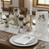 パグの仔犬の結婚式の詳細 出欠カード