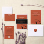 パンプキンスパイス結婚ズ 箔招待状 (この独立クリエイターのコレクションをカスタマイズ。)