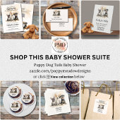 男の赤ちゃん子犬の尾ベビーシャワー スタンダードカクテルナプキン