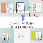 子犬パーティー動物誕生日招待状 招待状