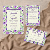 紫と緑のフローラ結婚式 プログラム (この独立クリエイターのコレクションをカスタマイズ。)