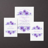 紫色のアネモネの水色結婚式の引き出物シール ラウンドシール (この独立クリエイターのコレクションをカスタマイズ。)