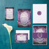 紫の蝶と星空結婚の 招待状 (この独立クリエイターのコレクションをカスタマイズ。)