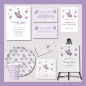 蝶のキス紫の赤ちゃんシャワー スタンダードカクテルナプキン