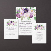 Rustic Purple Floral Wedding Welcome アクリルサイン (この独立クリエイターのコレクションをカスタマイズ。)