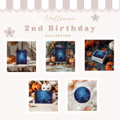 パープルゴシッ不気味クの誕生日ハロウィーン 招待状