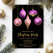 Elegant Purple and Gold Ornament Christmas ペーパープレート