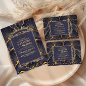 パープルヴィンテージ結婚アールデコ エンクロージャーカード