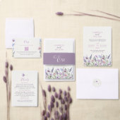 パープルの野の花の結婚式招待状 招待状 (この独立クリエイターのコレクションをカスタマイズ。)