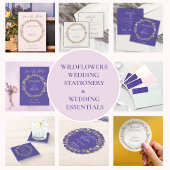 パープルイエローフローラワイルドフラワーリース結婚ズ ラウンドペーパーコースター