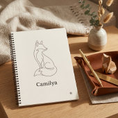 sage green+line art+rabbit+子供+名前+学校+文房具 ノートブック