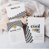 ワンクールボーイ初誕生日市松模様にレトロ ラウンドシール