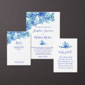 輝く青い蘭結婚の願い事 エンクロージャーカード (この独立クリエイターのコレクションをカスタマイズ。)