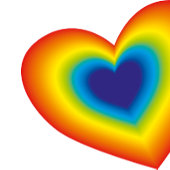 虹カラフルハート Tシャツ