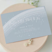 ピンクモダン色の虹と星ホワイトベビーシャワー ポスター