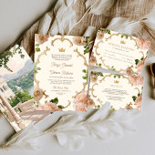 Royal Blush Pink Roses Indian Wedding 出欠カード