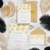 サニーエレガンスイエローローズ&スカイブルー結婚ズ 招待状