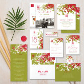 赤と玉緑の竹葉のShuang西結婚氏 テーブルナンバー