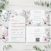 赤と青の花のウェディングタペストリー タペストリー (この独立クリエイターのコレクションをカスタマイズ。)