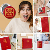 Modern Red Custom Business Name Tag 名札