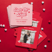 レトロ結婚レッド座席表DIY 招待状