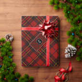 愛らしいレッドクリスマスタータンチェックモノグラム (この独立クリエイターのコレクションをカスタマイズ。)