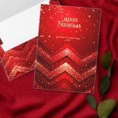 Red Decorative Christmas Glitter Holiday Party 招待状 (この独立クリエイターのコレクションをカスタマイズ。)