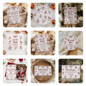 Red Hand Drawn Christmas Santa Baby Shower 招待状