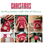 レッドメリークリスマスグラフィティ差出人住所ラベル ラベル