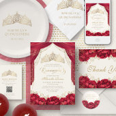 レッド金ゴールドドレモダンスキンセアニェラ 招待状