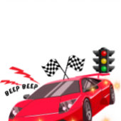 赤いスポーツカー レーステーマパーティーの招待状 招待状