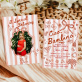 Ciao Bambino Red Baby Shower 招待状