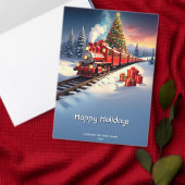 Red Train Christmas Tree Holiday Gift Box フェイバーボックス (この独立クリエイターのコレクションをカスタマイズ。)